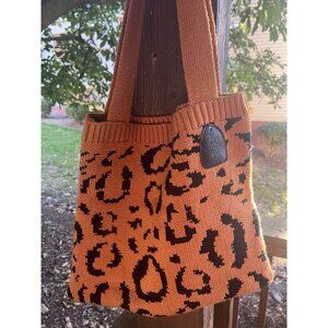 Crazy Heifer Country orange black sweater tote western rockabilly